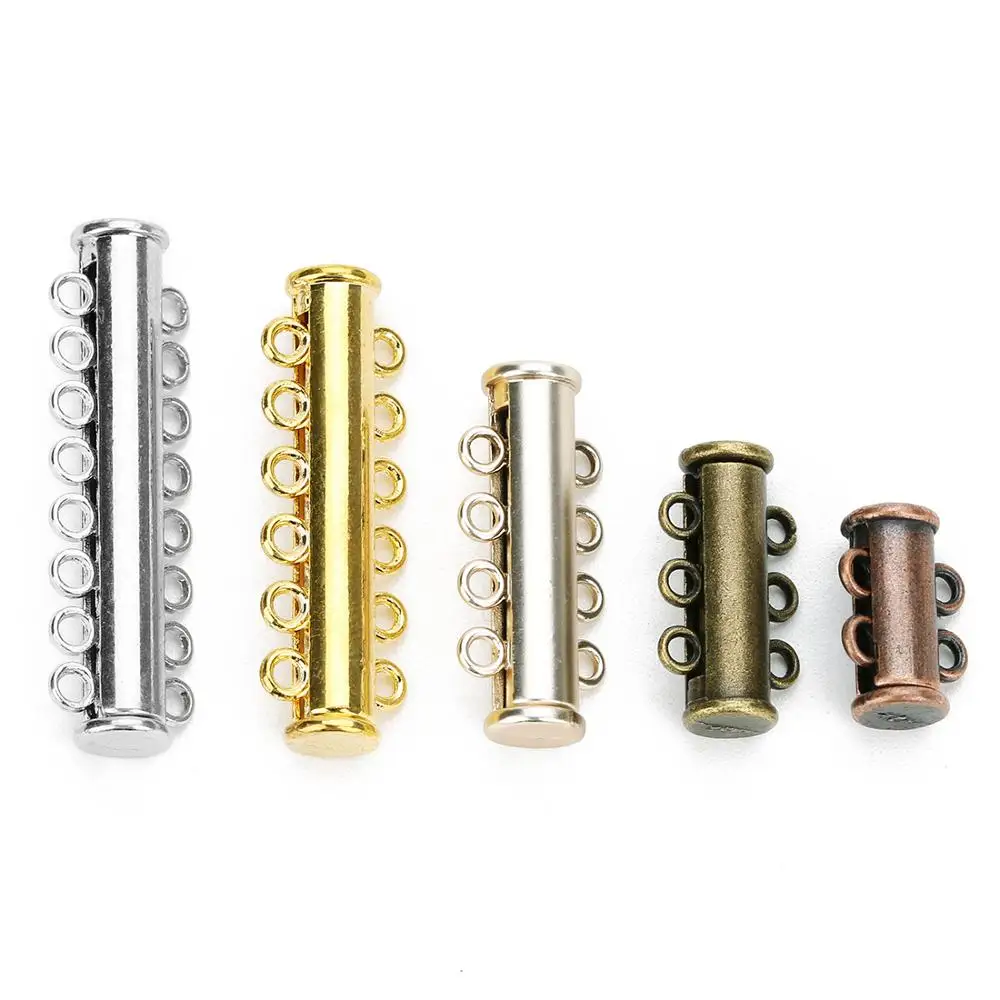 

5pcs 2/3/4/5/6/8 Rows Strong Magnetic Slide Clasps End Clasp Connector For Necklace Bracelet, Picture