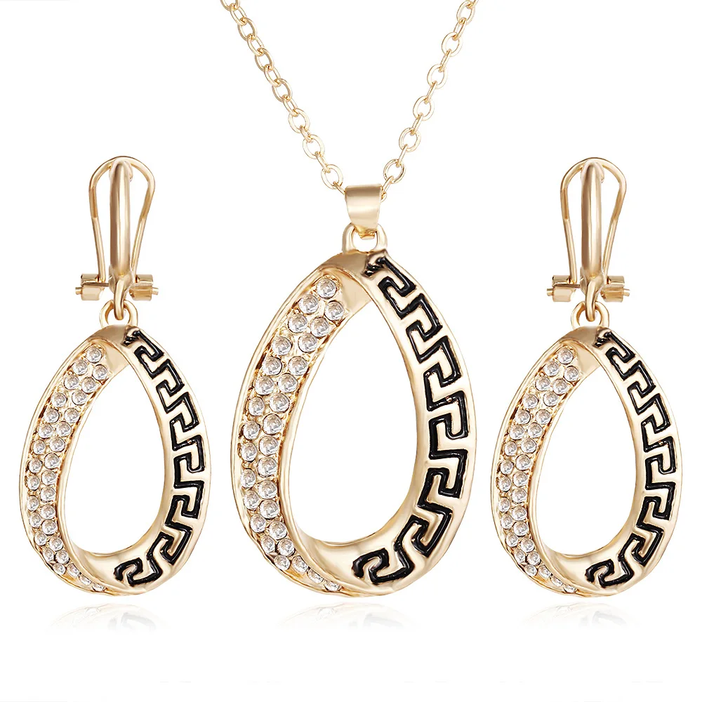 

Newest Fashion Silver Gold Plated Necklace & Earrings Jewelry Set for Women