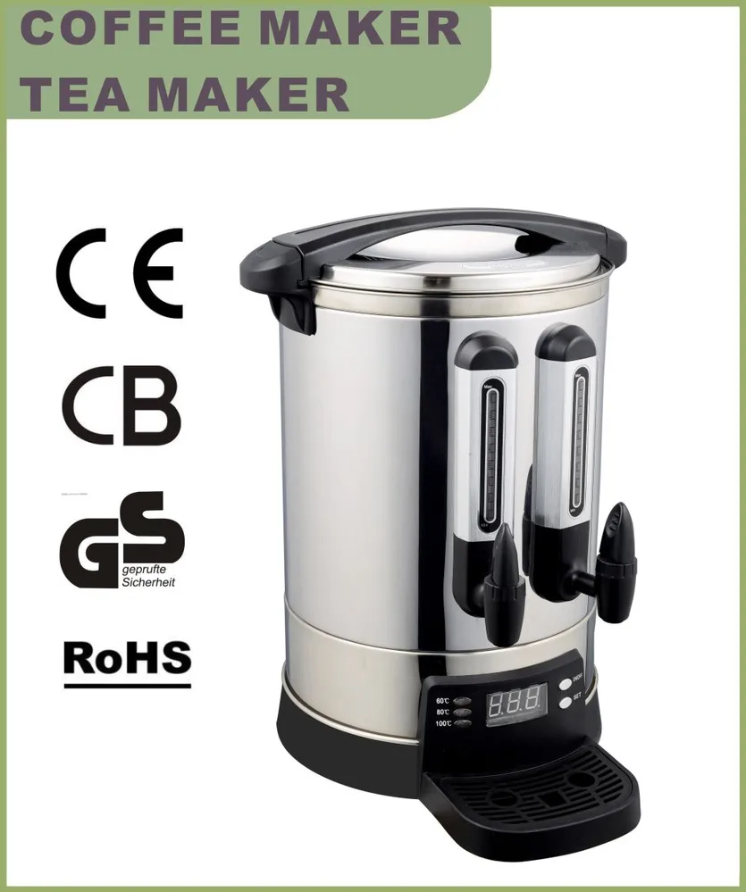 Two Taps Electric Water Urn Double Wall Stainless Steel Tea Coffee Urn