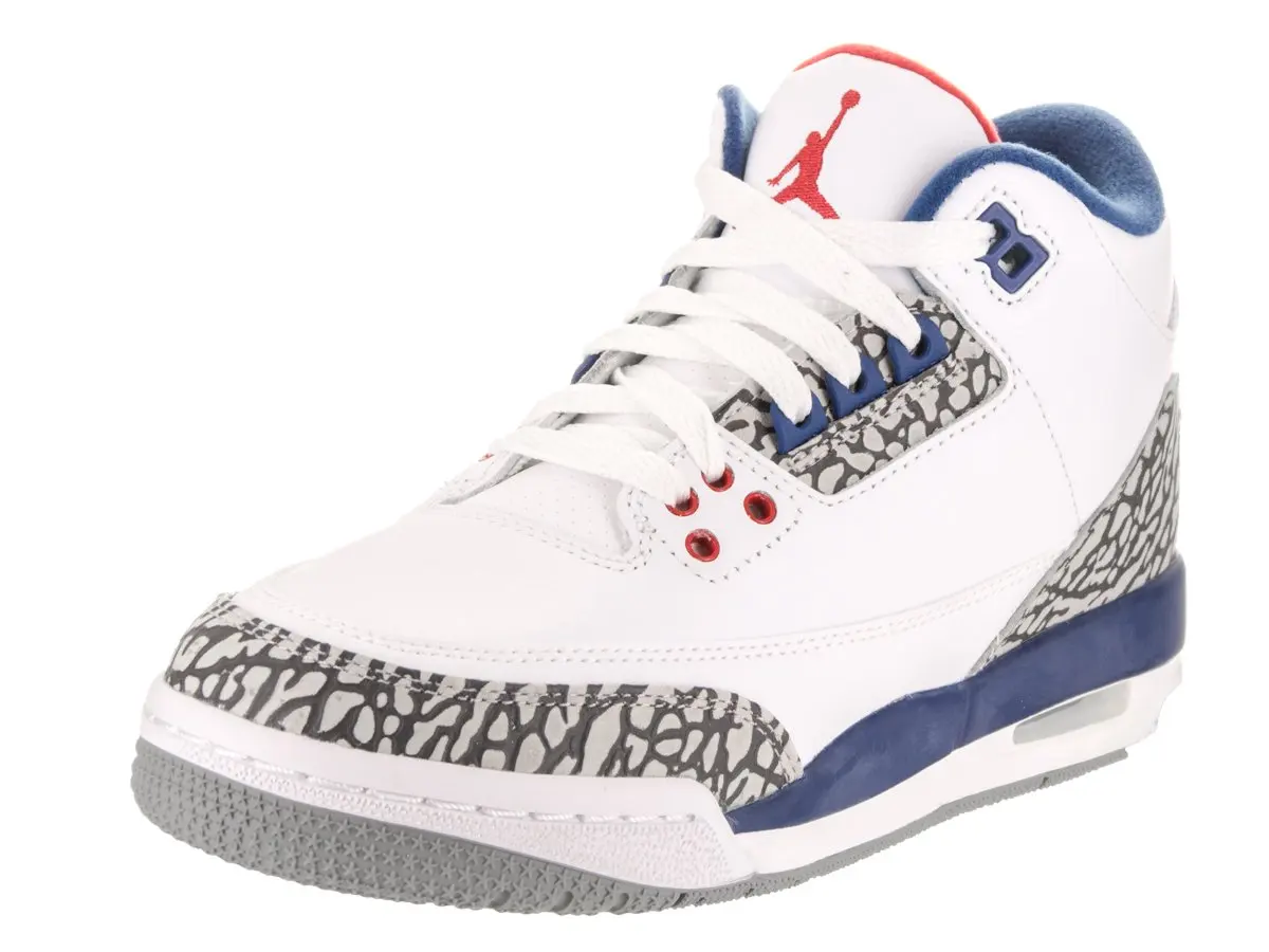 854261-106 GRADE SCHOOL AIR 3 RETRO OG BG JORDAN WHITE RED BLUE