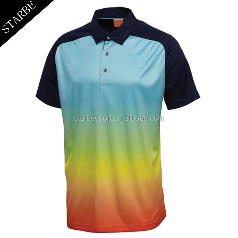 

100% Polyester Customized Logo Sublimation colorful polo shirt, Customized color
