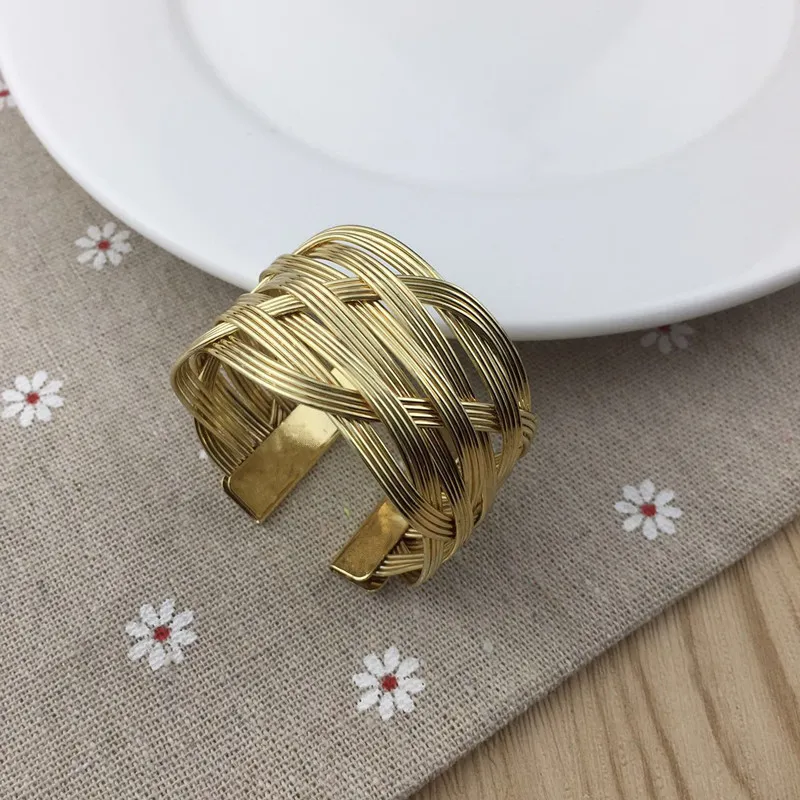 Elegant Designs Stainless Steel Napkin Rings Holder Wedding Event Gold