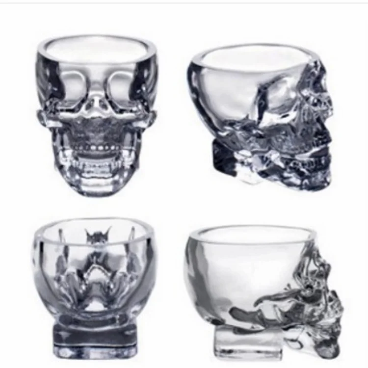 Transparent ASEOK Crystal Skull Head Cup，Skull Foreign Wine Glass，Pirate Shot Glass for Wine Vodka Whiskey Cocktail,Party and Bar Cup 