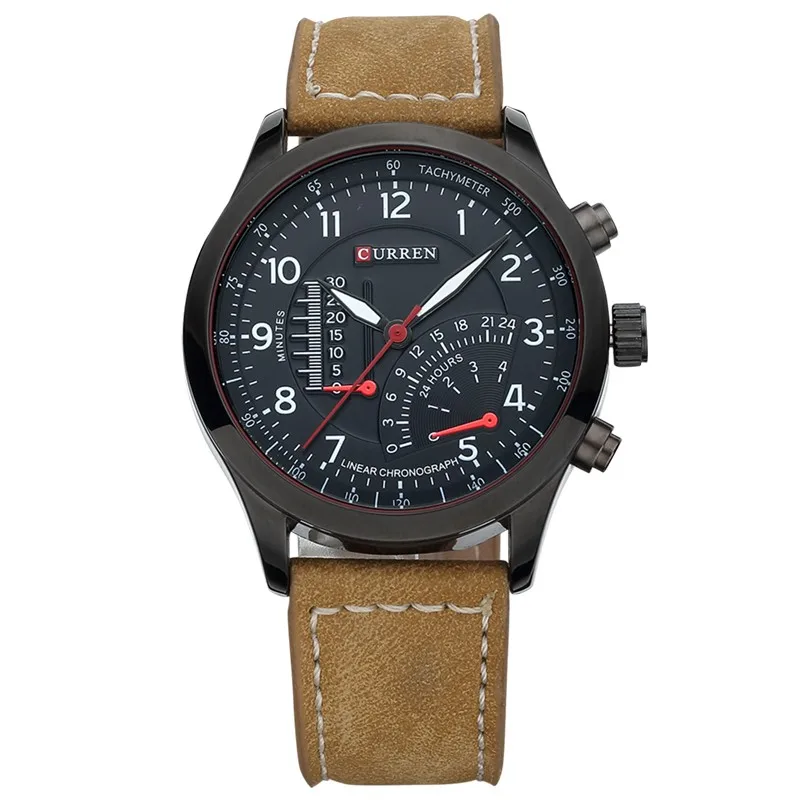 

curren 8152 wristwatches luxury japanese movement quartz wristwatch top sale business dress men military genuine leather watch