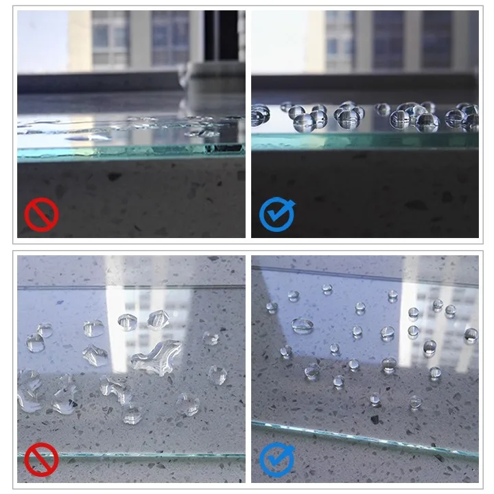 Transparent liquid hydrophobic glass coating