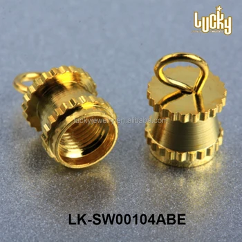 Fashion Jewelry Findings Wholesale 14k Gold Plated Metal Brass Screw Clasp Lock For Necklaces ...