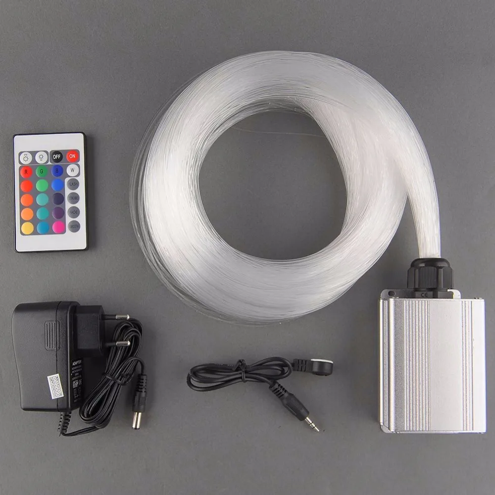 RGB Colorful LED Plastic Fiber Optic Star Ceiling Kit Light 150pcs 0.75mm 2m RGBW
