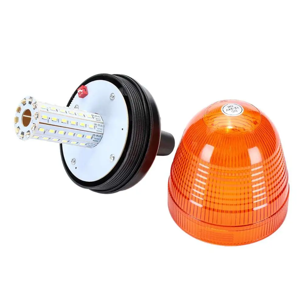 

NEW LED Amber Beacon Flexible Rotating Flashing DIN Pole Mount Tractor Warning Light Safety