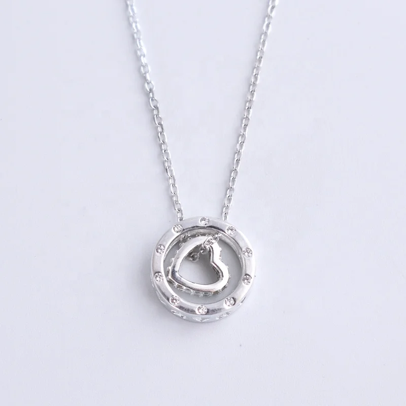 

three ways wearing 925 sterling heart in circle charm pendant necklace