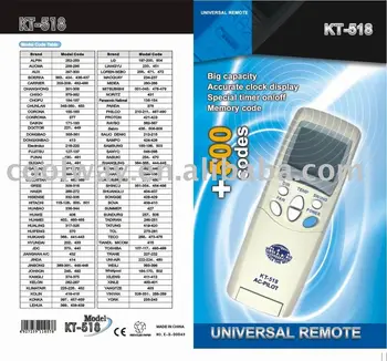 Kt-1000 Universal Remote Control Manual