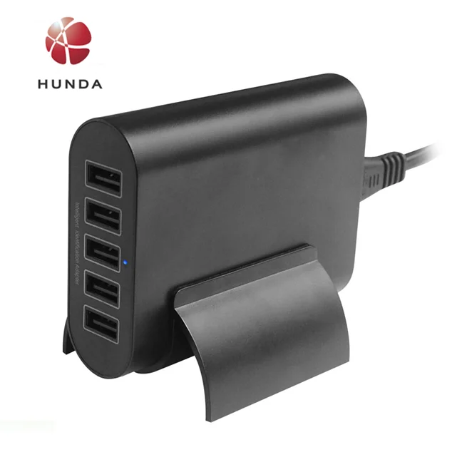 

PSE KC CE Certificated 5 Port USB Wall Charger 50W High Speed Charging Station Multi Port USB Charger, Black white