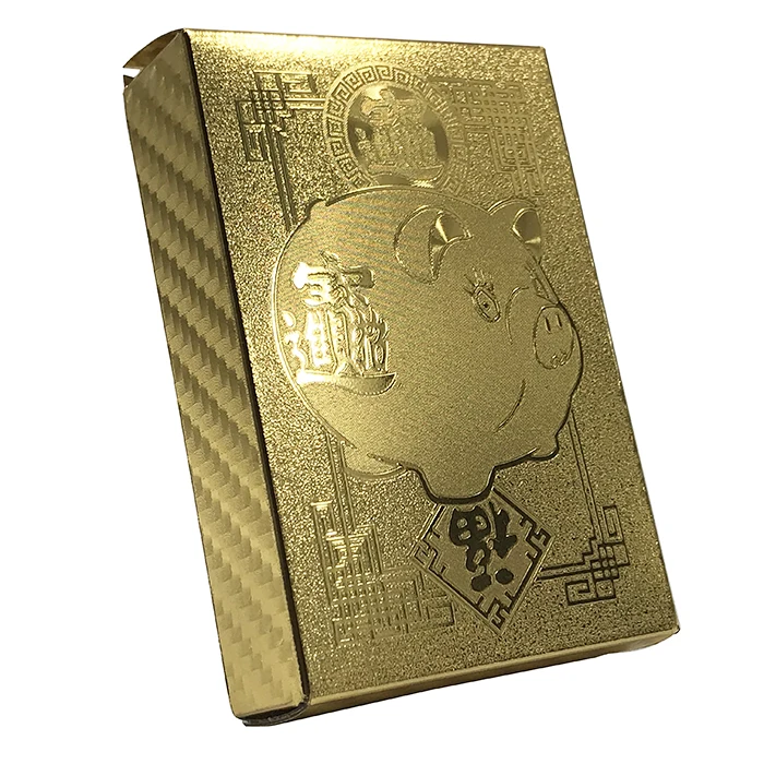 

GS-18147 Oem Custom Embossed 24k 999.9 Gold Foil Plated Playing Cards