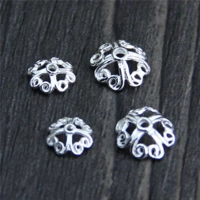 

Handmade 925 Silver Beads Cap Flower Bead Caps Sterling Silver DIY Jewelry Accessories Bead Cap, N/a