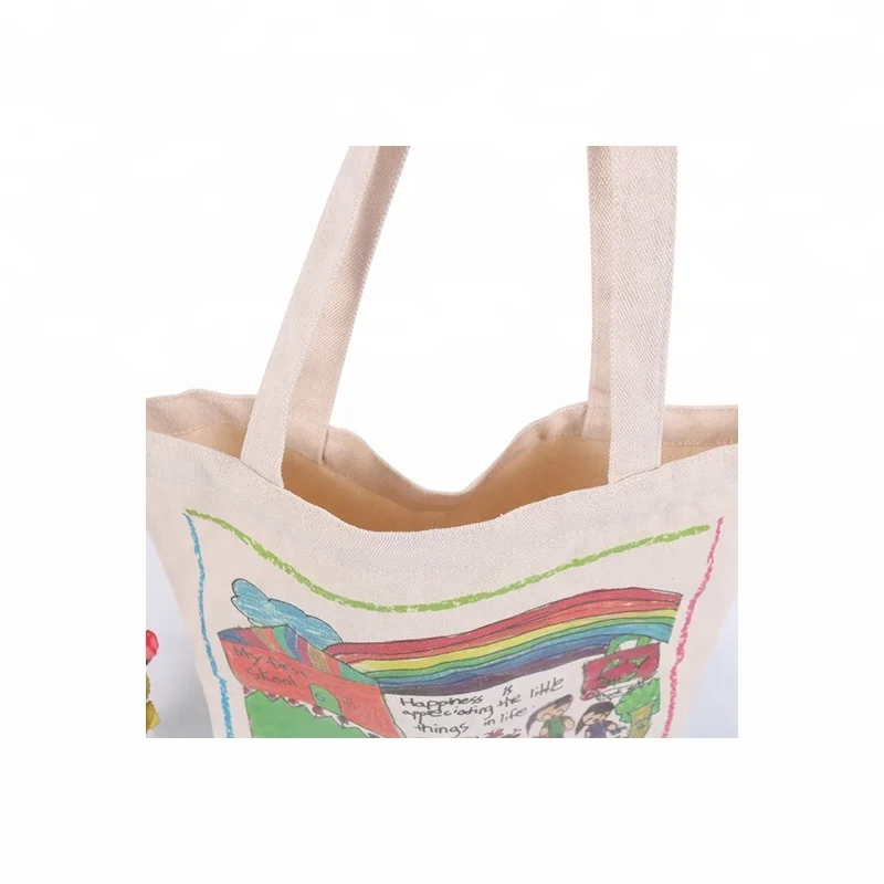 
high quality kids cotton canvas diy drawing bag 