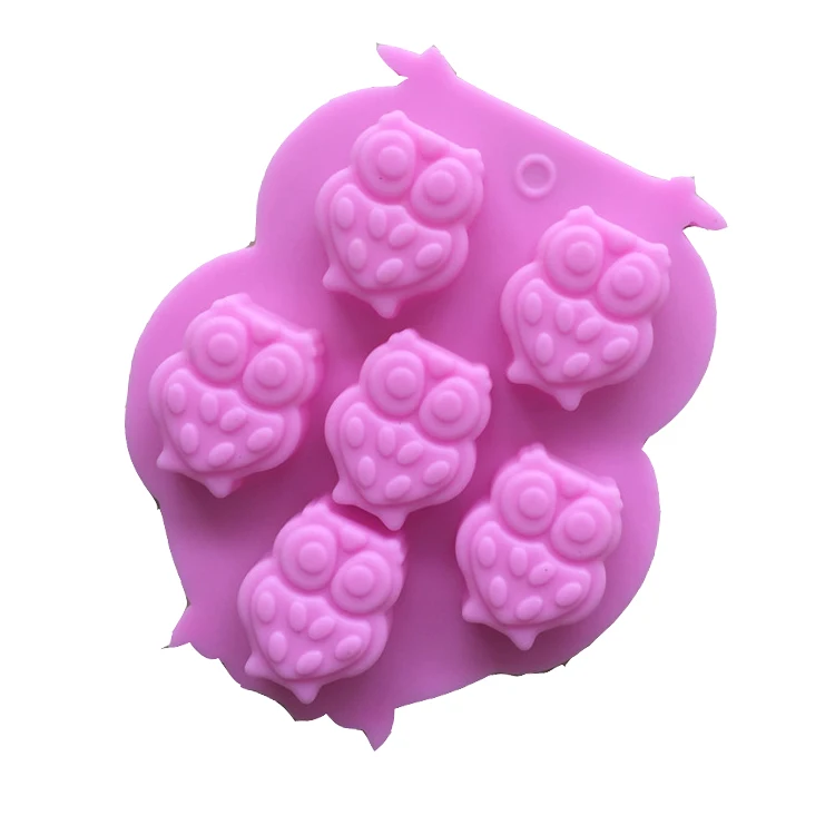 

6 Owl shaped Silicone Craft Molds Handmade DIY soap molds