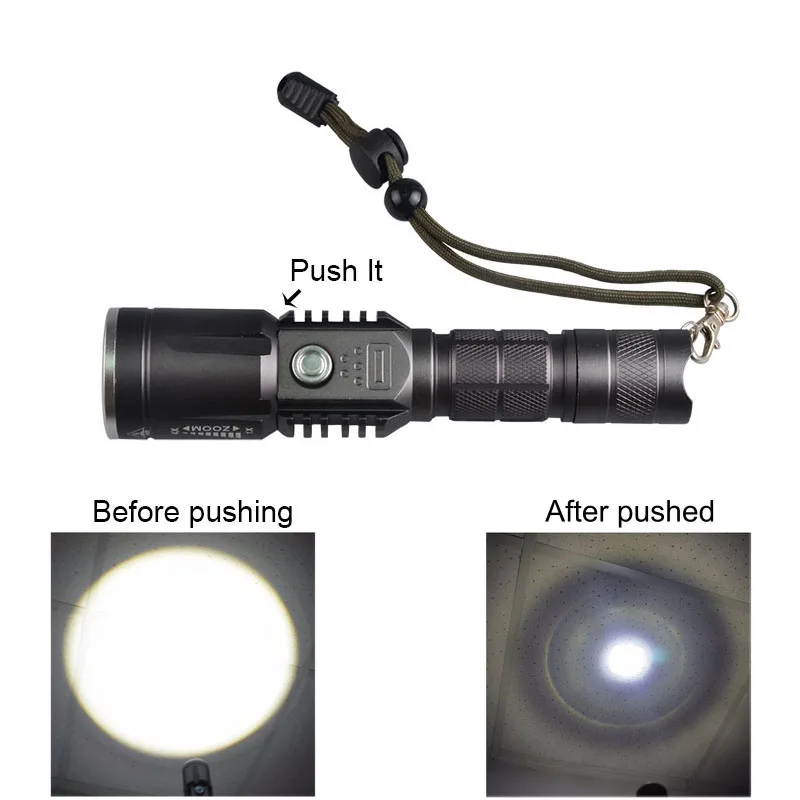Multi-function 4 Modes G700 Zoomable Waterproof XM-L U2 USB LED Rechargeable Torch