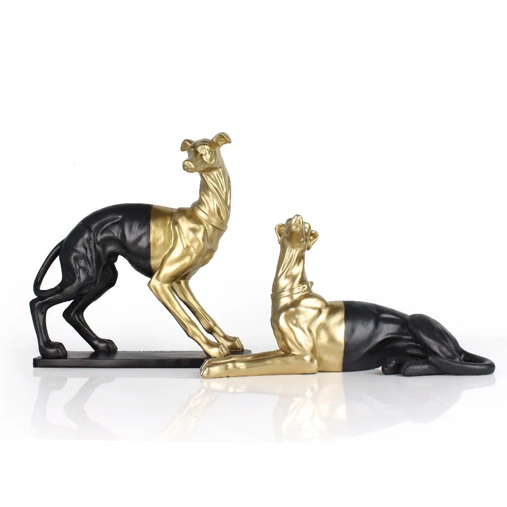 Resin Animal Black Gold English French Bulldog Puppies Statue Dog Figurine for sale manufacture