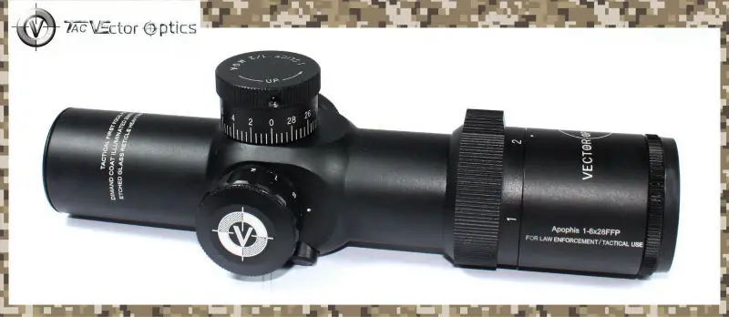 

Vector Optics Apophis 1-6x 28mm Gun Shooting Rifle Scope High Quality Etched Glass MP Reticle with Low Picatinny Mount Ring