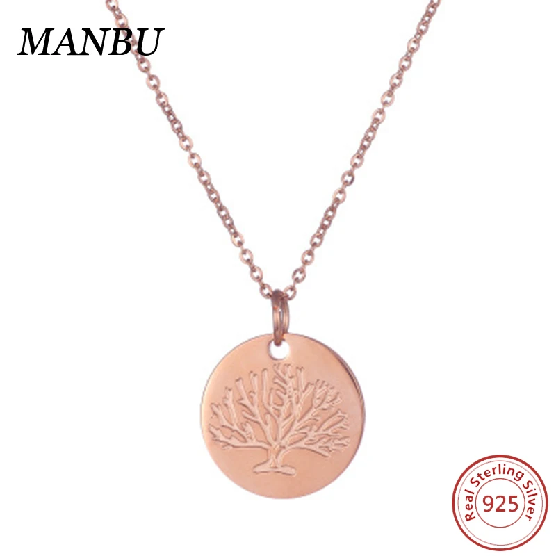 

rose gold tree of life pendant necklace fashion jewelry silver accessories women fine 16416, Picture