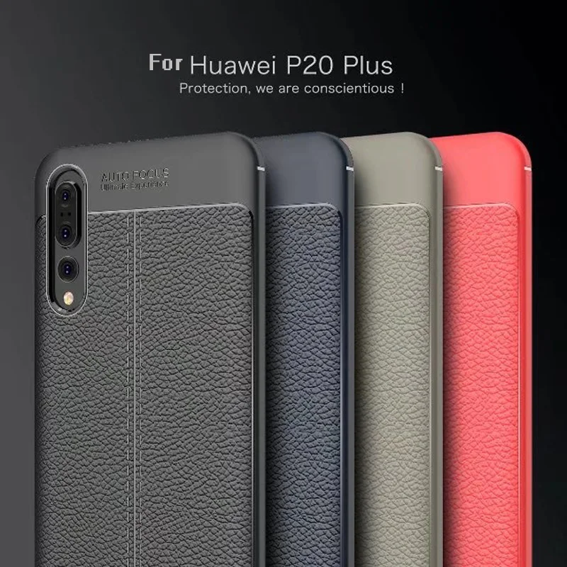 Litchi pattern Soft Tpu case For Huawei P20 Plus Cover