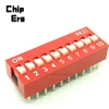 (CHIPERA) Toggle switch 10 digits 8P flat dial 2.54mm pitch DIP switch Top dial red ELECTRONIC COMPONENTS ICs