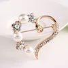 Valentine's Day Heart Shape Brooch Pin Pearl Crystal Luxury Large safety pin Wedding Bridal Brooch