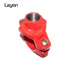 DIN grooved Epoxy Red color mechanical Tee with thread connected methods for fire fighting