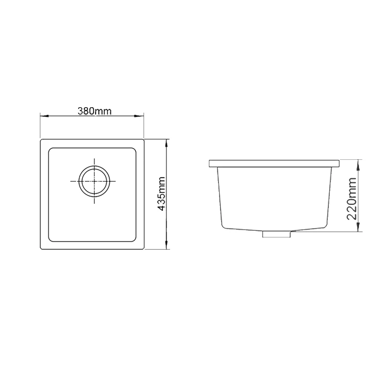 15 inch morden design Composite granite china kitchen sink