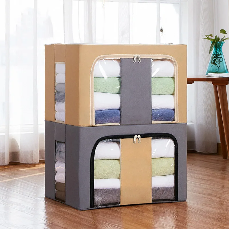 

Hot Selling Home Clothes Foldable Storage Box Cube Storage Bin with Handles PVC window, Fabric Collapsible Storage Box