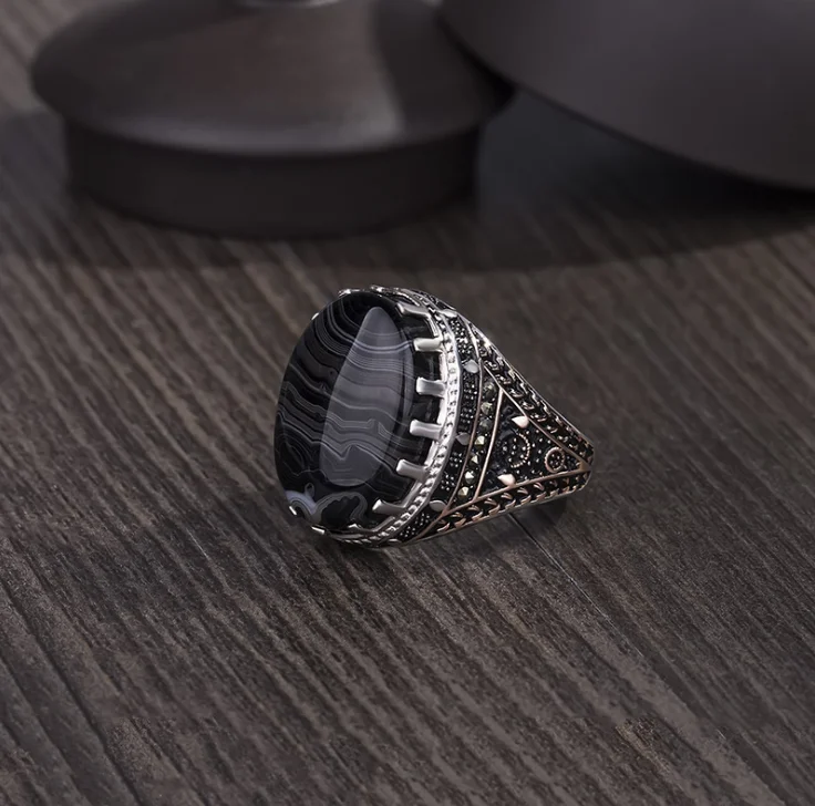 Custom 925 Sterling Silver Men S Black Onyx Stone Ring Buy Men S Ring Onyx Ring Silver Stone Ring Product On Alibaba Com