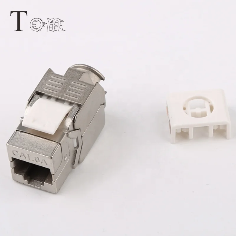 TOM MK-N-38 RJ45 Toolless Type, 180Degree Cat6a FTP Zinc Alloy Module keystone jack cat6A faceplate (3).jpg