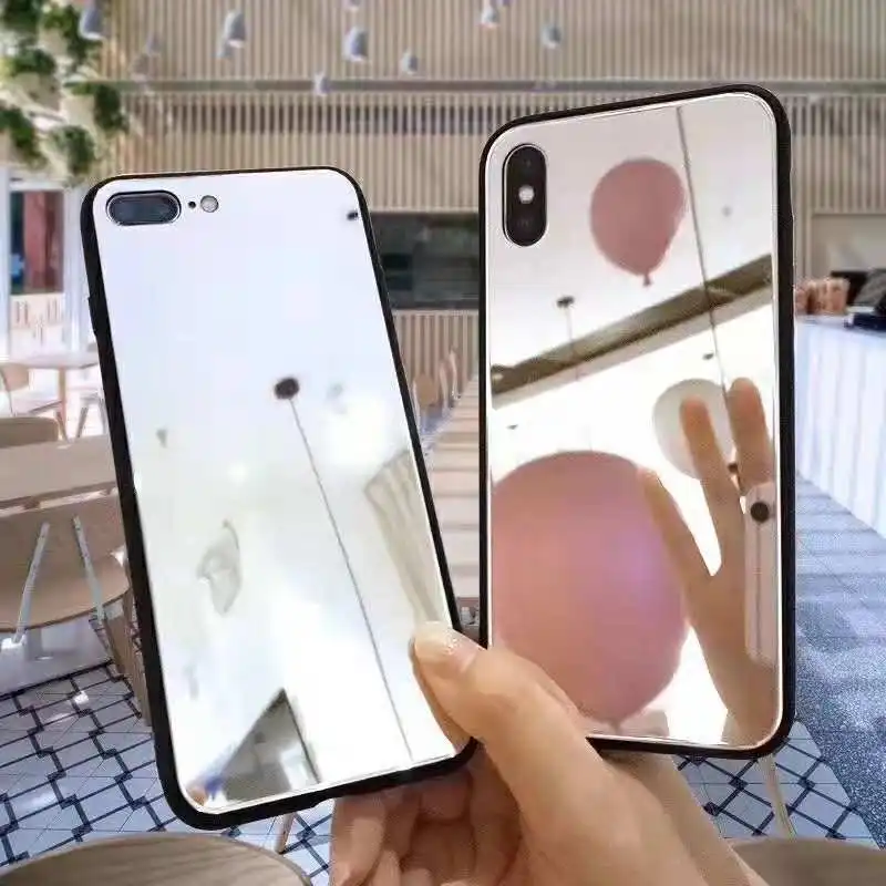 OEM phone case For Iphone X Mobile Shell Personality IP8/7plus Mirror Glass 6s anti radiation custom phone case wholesaler