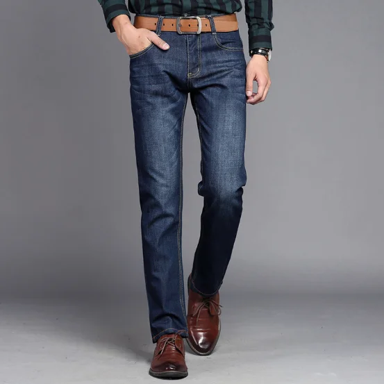 Men's Fashion Men Business Jeans Casual Slim Jean Classic Trousers Denim Pants Male Y10756