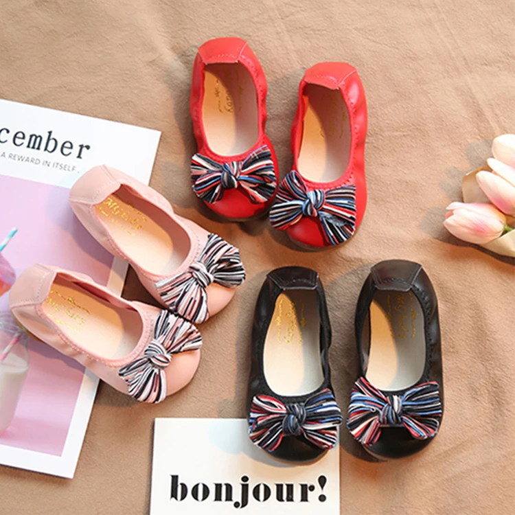 Hot selling girl soft bottom bow dance shoes