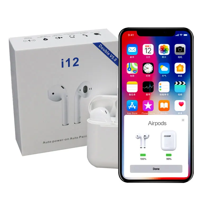 

I12 Tws Pop-Up Blue tooth Earphone Touch Mini Wireless Earbuds 3D Sound Better Than I7S I9 I10 I13 For Iphone Xiaomi Android