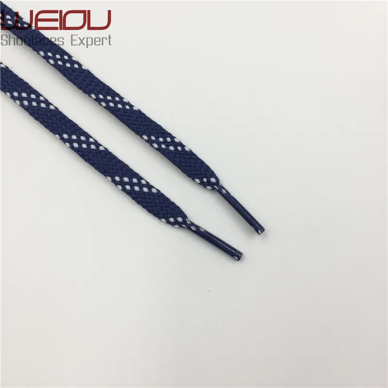 

Weiou Flat Tubular Shoelaces for Sport Hockey Shoe Laces with Custom Gold Silver Gun Black Metal Aglet, Bottom inside color + match outside color