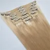 2019 new trend blonde color 120g brazilian hair clip in hair extension lace clip in hair