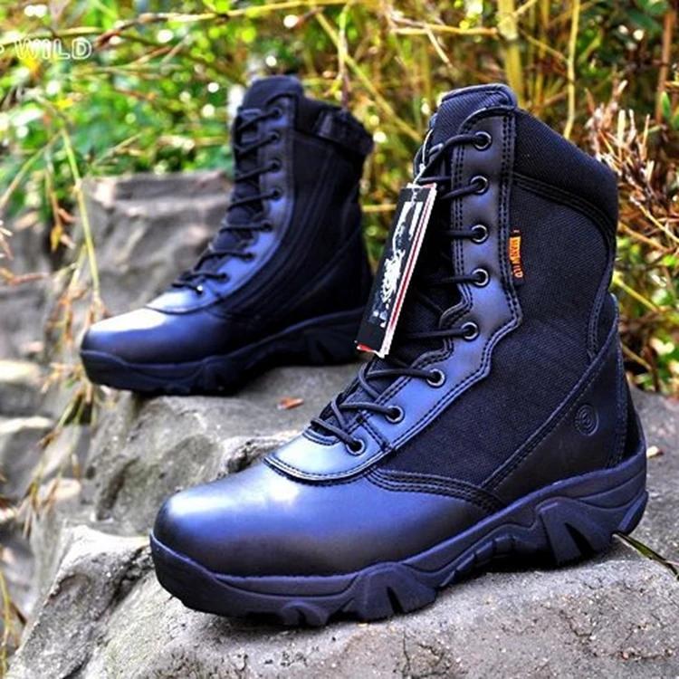 

Tactical Military Boots Hunting Sports Desert Leather Shoes, Black ,sand