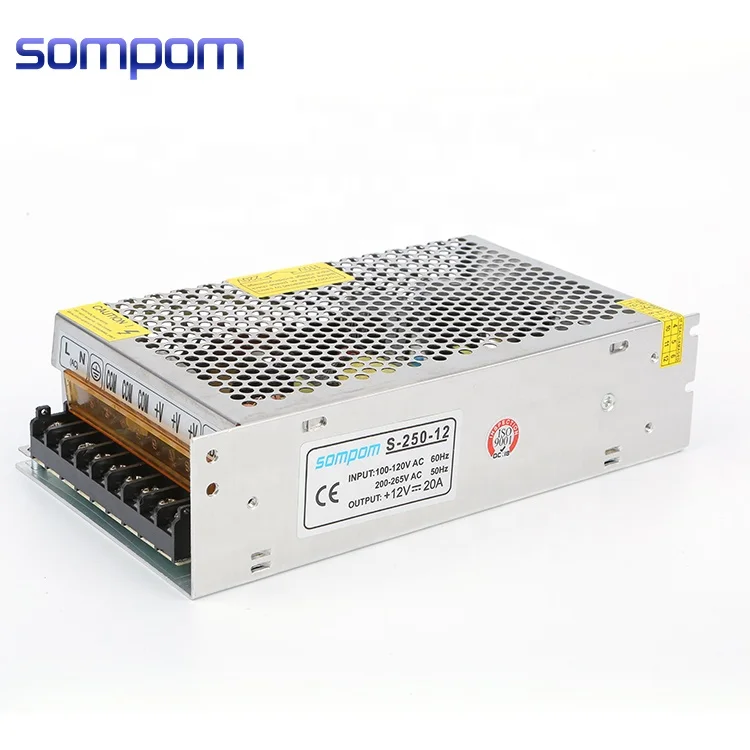 Online Shopping China Sompom Supplier 12V 20A Switching power 250W LED strip CCTV Camera 3D Printer Driver
