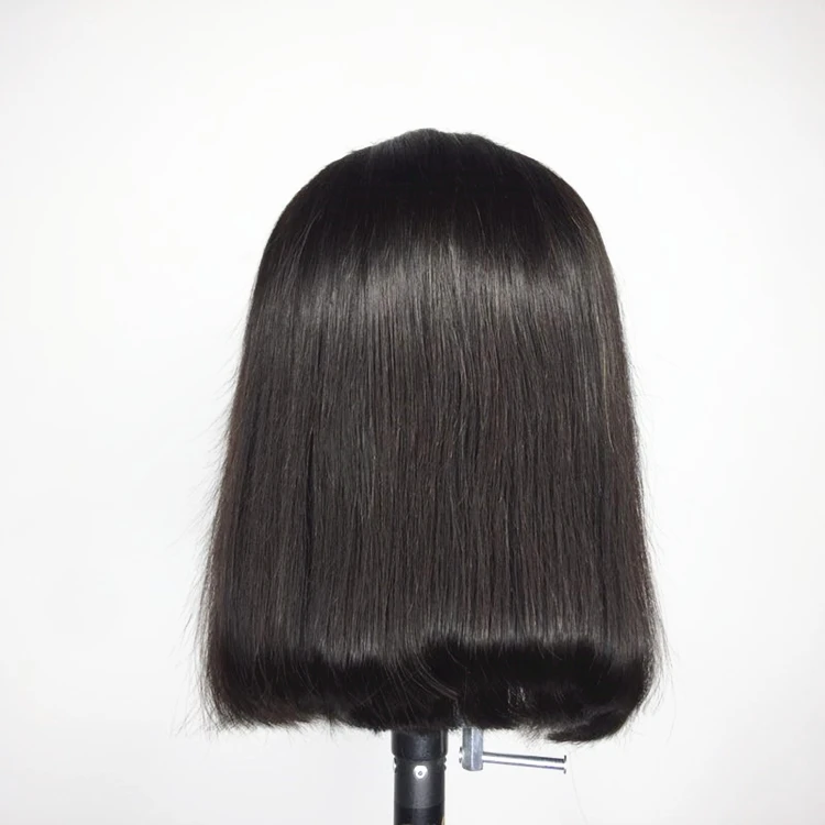 

SHY 130% Density 13*6 Lace Front Wig 12 Inch Short Straight Remy Human Hair Wigs Middle Part For Black Women