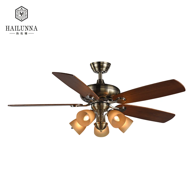Antique Bronze Scan Lines Fancy Living Room Ceiling Fan With Light