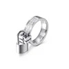 Lock Charms 6mm White Gold Channel Set Eternity Wedding Band Cubic Zirconia Fashion Rings