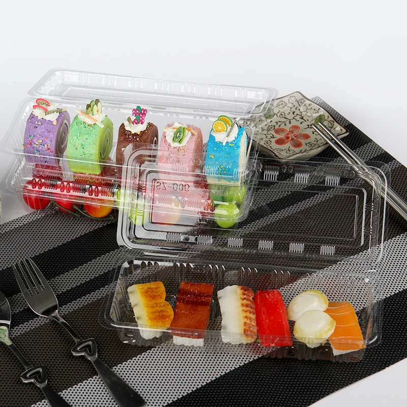 SZ-006 rectangular disposable  sushi takeaway tray cake packaging box