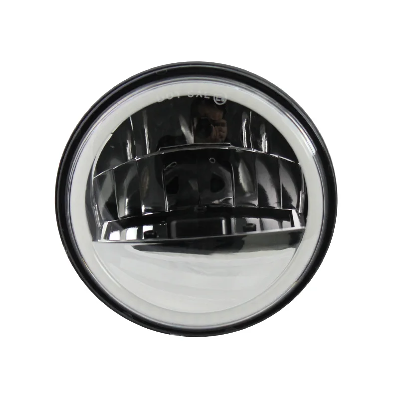 Pair 4.5Inch 30w Round LED Passing Light Halo Black Fog Spot Lamp for Motorcycle 4-1/2"