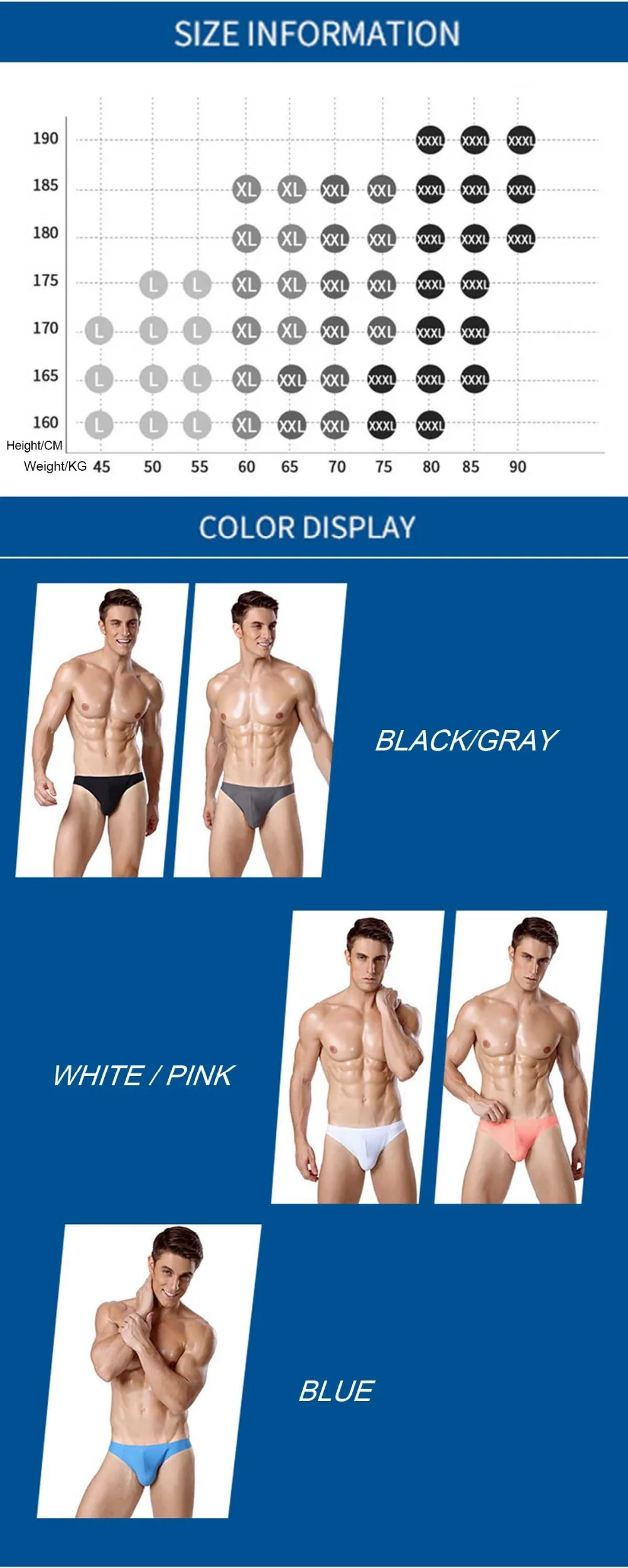 Solid Underwear Seamless Men's Underwear Boxer Briefs 5 Colors Stock