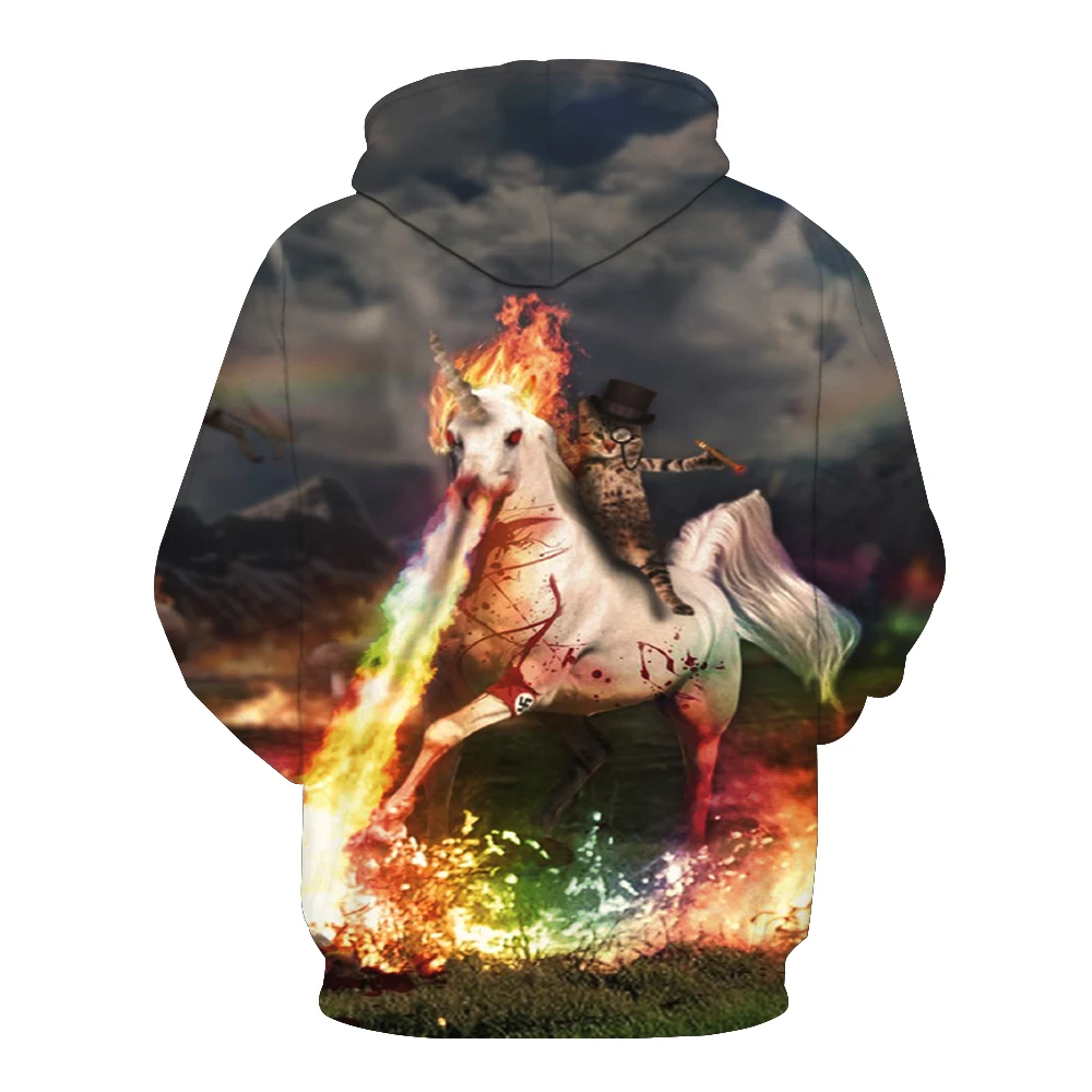 

3D Horse digital printed design custom crewneck sublimation sweatshirt for unisex