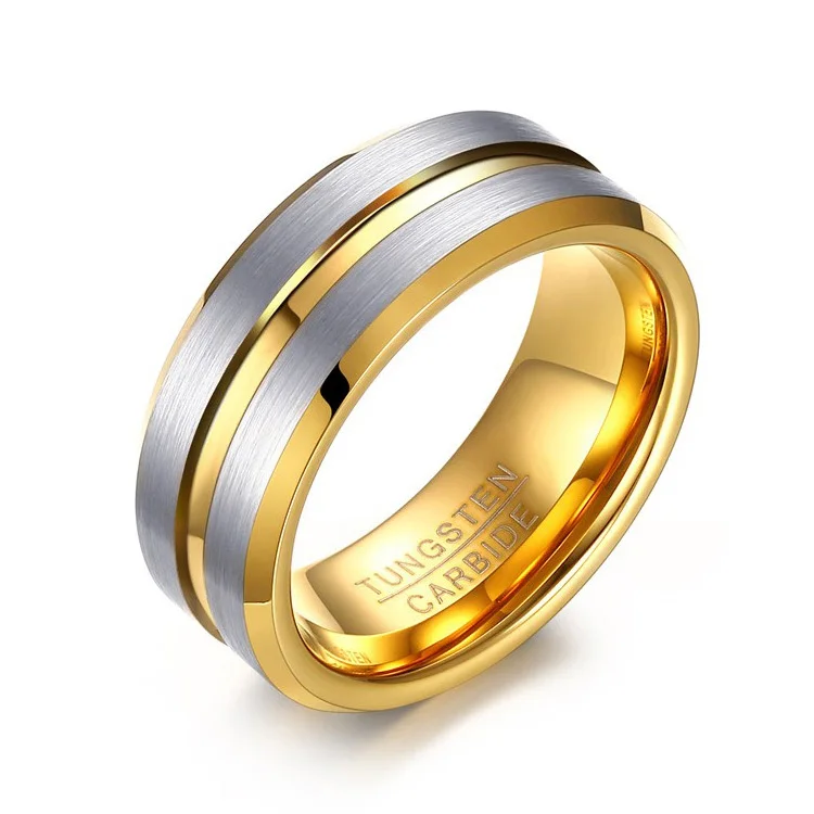 

Factory Custom Engraved Tungsten Carbide Ring Jewelry Wedding Bands Men Gold, Gold + silver