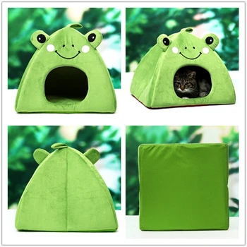 plush dog house bed