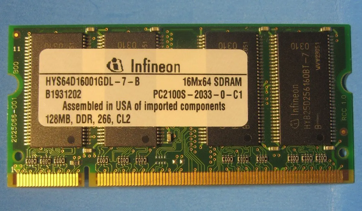 Sodimm sdram. SDRAM 128mb 144sodimm. Mt8lsdt1664ag-13eb1.