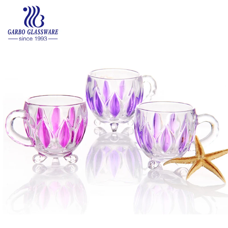 colored glass coffee cups